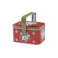 thumbnail image 2 of Horivan Christmas Tin Box Portable Snack Container with Handle Festive Holiday Candy Storage for Party Favors Reusable Metal Gift Packaging, 2 of 6