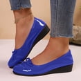 thumbnail image 2 of YLYL Women's Bow Ballet Shoes Patent Leather Almond Toe Wedge Heel Comfortable Lightweight Slip on Dress Shoes, 2 of 9