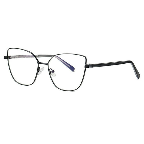 Womens Metal Frame Computer Glasses Anti Blue Light Blocking Full Frame Zero Degree For Enhanced Eye Protection and Digital Comfort Personality