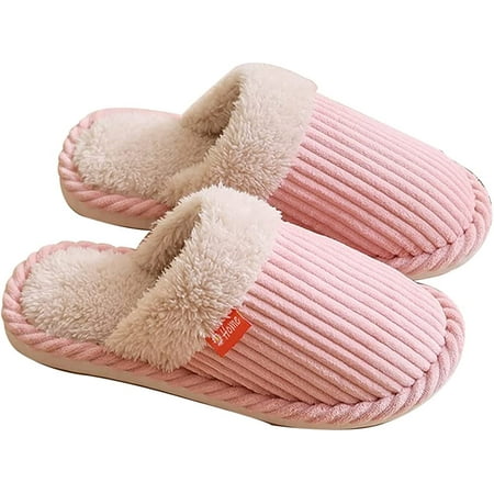 

DanceeMangoo Women Slippers Winter Warm Bedroom Shoes Faux Fur Lined Slipper for Indoor or Outdoor