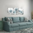 thumbnail image 2 of Blue Dandelion Wall Art Set 3 Pieces Grey Abstract Flower Canvas Artwork 12"x16" for Each, 2 of 6