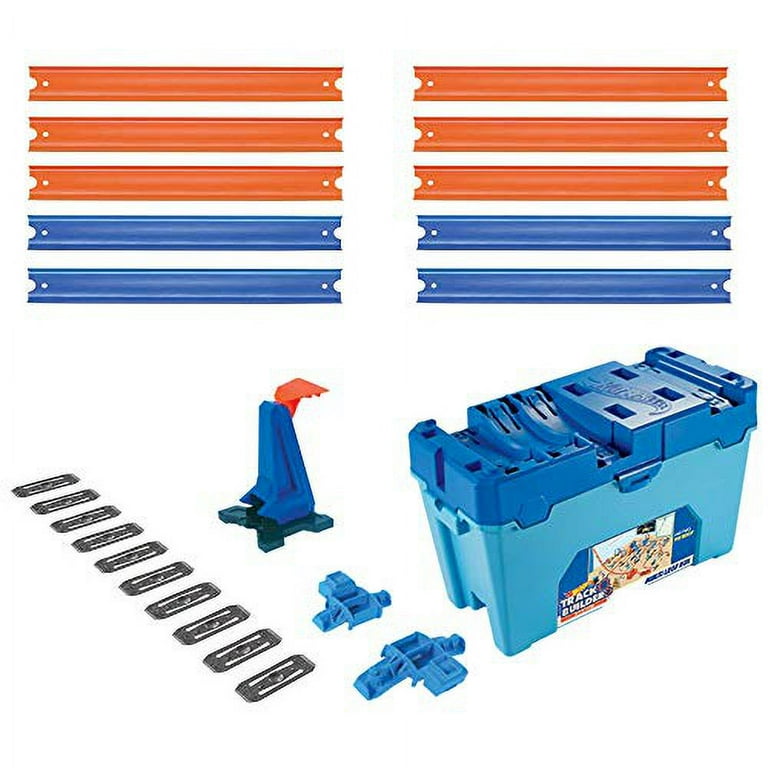 hot wheels track builder multi loop box ultimate storage 10 feet of track,  connectors, launcher, diecast car, portable ages 4 and above