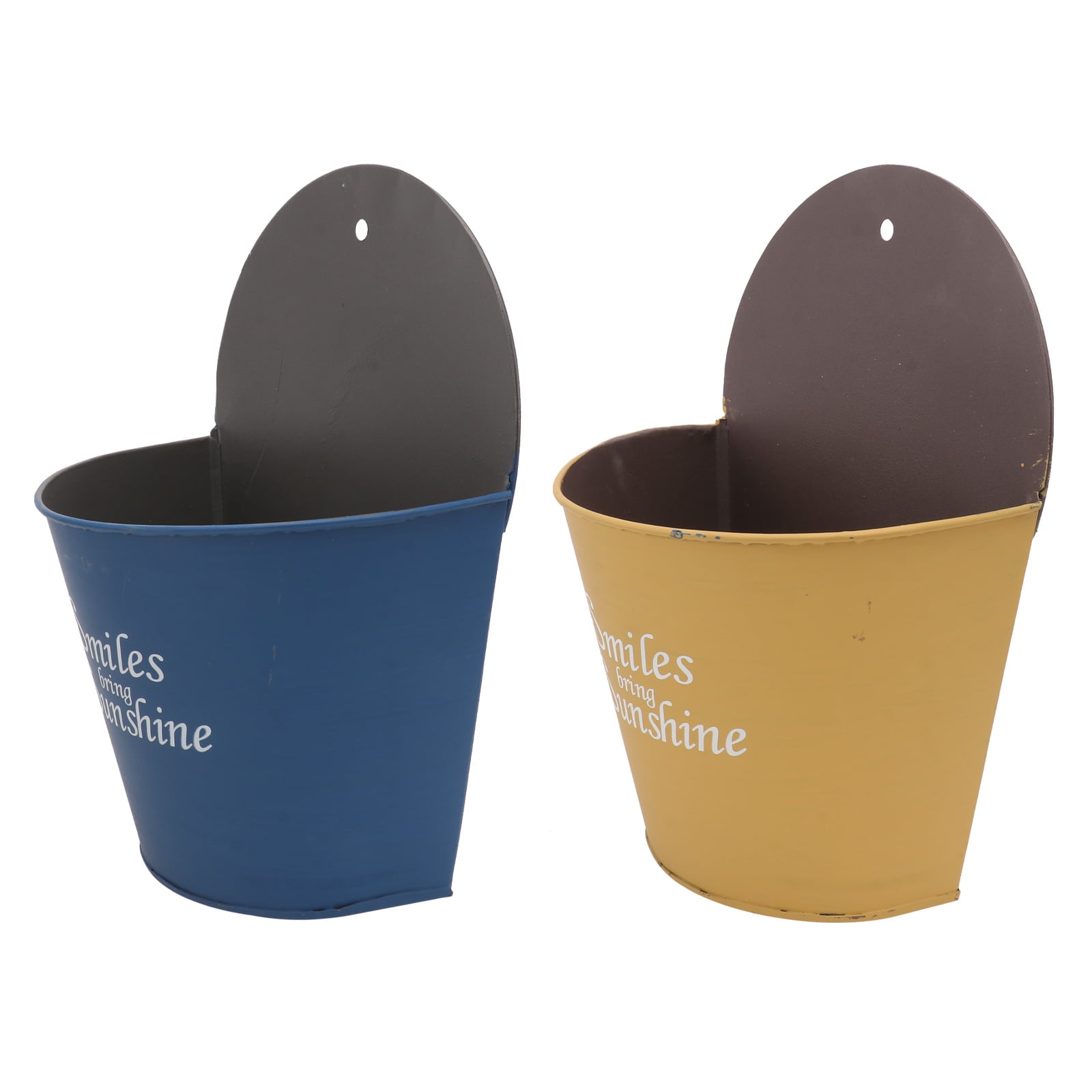 WHAMVOX  2 Pcs Planter Wall Mounted Tin Hanging Flower Pot Pots