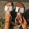 thumbnail image 2 of Womens Sandals Women's Fashion Casual Spring And Summer New Retro Solid Buckle Roman Sandals, 2 of 9