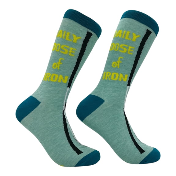 Daily Dose Of Iron Socks Funny Sarcastic Golf Graphic Novelty Footwear for Men