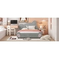 thumbnail image 6 of Full Size Velvet Platform Bed with Storage Pocket, Gray, for Bedroom, 6 of 13