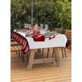 thumbnail image 2 of Outdoor Tablecloth with Umbrella Hole and Zipper, Christmas Truck Rectangle Table Cloth 60x102 Inch Waterproof Tablecloth, Xmas Tree Red Plaid Snowflake Winter Picnic Table Cover for Patio Camping, 2 of 7