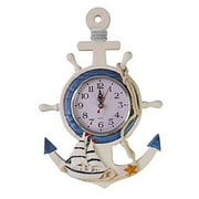winomo mediterranean style anchor clock beach sea theme nautical ship wheel rudder steering wheel decor wall hanging decoration