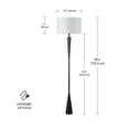 thumbnail image 3 of Novogratz x Globe Electric Novogratz x Globe 70" Matte Black Floor Lamp with White Fabric Shade, 3 of 8