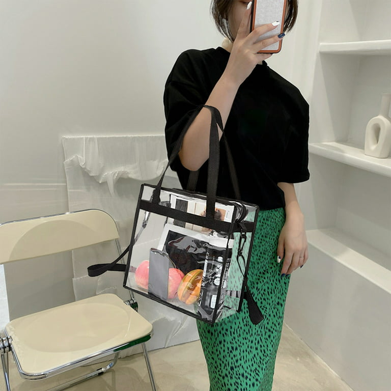 Extra Large Clear Cosmetic Makeup Bag, Transparent Tote Shoulder, Artist Bag