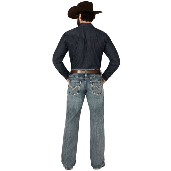 Rock & Roll Denim Men's And Boot Barn Medium Vintage Wash Relaxed Bootcut Stretch Medium Wash 31W x 36L  US