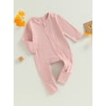 thumbnail image 3 of Cenuakty Newborn Baby Romper Pajamas Long Sleeve Crew Neck 2 Way Zipper Footless Jumpsuit Sleeper, 3 of 8