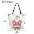 thumbnail image 5 of FORMRS Womens Canvas Tote Bag with Zipper Inner Pocket Shoulder Handbag, Beige Christmas Santa, 5 of 7