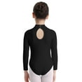 thumbnail image 4 of Eandarui Girls High Mock Neck Long Sleeve Ballet Dance Leotard Gymnastics Unitard Sports Top Black 4XL, 4 of 7
