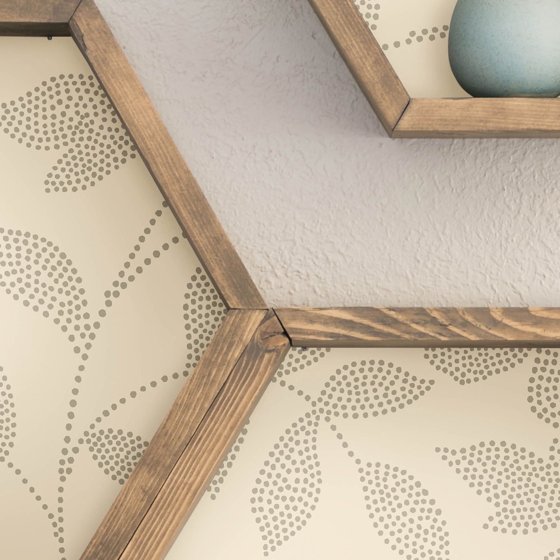 Mainstays Beige Dot Botanical Peel and Stick Wallpaper 30.75 Sq. ft, 1 Count