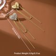 thumbnail image 2 of Sunyuer 14K Gold Plated Chain Fringe Dangling Tassel Liner Earrings, Cubic Zirconia Love Heart Dangle Earrings for Women, 2 of 5