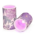 thumbnail image 2 of Vintage Style Painting Pink Purple Flowers Flickering Flameless Candles LED Tealight Battery Operated with Remote Set of 2 Holiday Decor Ornaments, 2 of 7