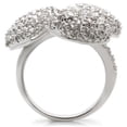 thumbnail image 4 of Rhodium Brass Ring with AAA Grade CZ in Clear for Women Clear Stone Color Style 0W145 Size 7, 4 of 6