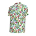 thumbnail image 2 of Balery Flowers and Cactus Printed Men’s Short Sleeve Polo Shirt, Midweight Men's Shirt,Golf Polo shirts -XX-Large, 2 of 9