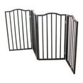 Aukfa Wooden Freestanding Foldable Pet Gate for Dogs, 4 Panel Step Over