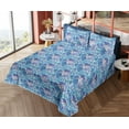 thumbnail image 4 of Ambesonne Hibiscus Fitted & Flat Sheet with Sham 3 Pcs Set, Simple Exotic Pattern Art, Twin, Pale Lavender Sea Blue, 4 of 5