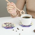 thumbnail image 6 of Balery 4 Pcs Not All Those Who Wander Are Lostleather Coasters Set, Drink Table Cup Coasters For Living Room Kitchen Coffee Decor, 6 of 9