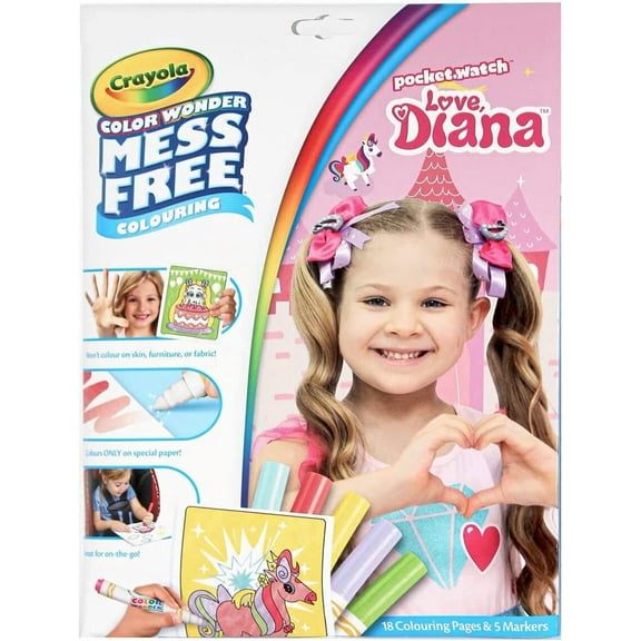 Crayola Colour Wonder Love Diana - Mess Free Colouring Pages with 5 Markers Included [Toys, Ages 3 ]