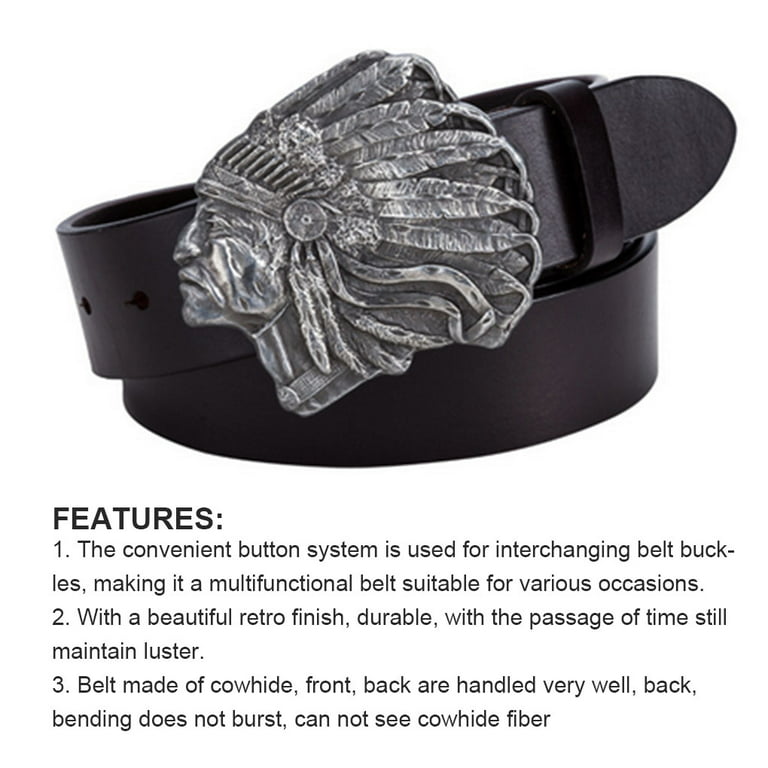 Irene Inevent Mens Belts Eagle Retro Two-layer Multifunctional