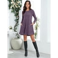 thumbnail image 4 of Women's Casual Winter Dresses, CRAYNER Long Sleeve Crew Neck Sweater Dresses Casual Fall Tunic Dress with Pockets,1XL, 4 of 9