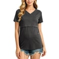 thumbnail image 2 of Women's Short Sleeve Maternity Nursing Tops Shirts for Breastfeeding, 2 of 6