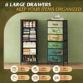 thumbnail image 5 of CZMDZH Tall Dresser for Bedroom, 6 Drawer Dressers & Chests of Drawers, Fabric Dresser for Closet, Living Room, Night Stand with Metal Frame, Storage Tower with Fabric Bins, Wood Top, Floral Painted, 5 of 18