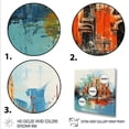thumbnail image 3 of Designart "Milan Cityscape A Palette of Orange and Blue" Cityscapes Framed Wall Art Decor - Industrial Orange Milan Hallway Framed Wall Art Decor, 3 of 6