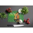 thumbnail image 3 of Black and Tan Full Coat Yorkshire Terrier St. Patrick's Day Glass Cutting Board Large 12 in x 15 in, 3 of 5