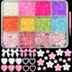 thumbnail image 1 of Adornos de flores 3D para uñas, lazos rosas y blancos, perlas, cerezas, mariposas, corazones, perlas, flores y lazos, suministros para diseño de uñas., 1 of 1