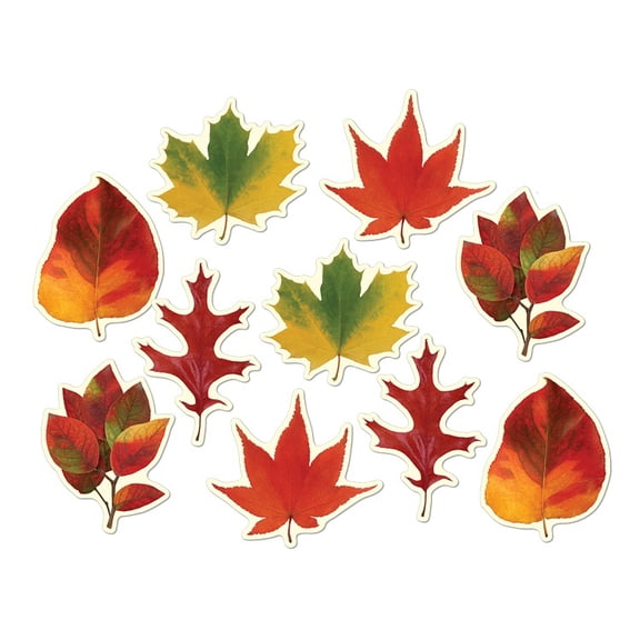 Club Pack of 240 Colorful Fall Thanksgiving Mini Leaf Cutout Decorations 4.75"