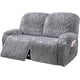 thumbnail image 1 of Nvzi 6 piezas de fundas de sofá reclinables de felpa de jacquard geométrico, suaves y esponjosas, protector de muebles antideslizante con base elástica para niños, gatos y perros (gris, 2 asientos), 1 of 4