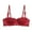 Wine, variant on Women's Double Lined Bralettes New Fashion Women Solid Color Steel Rings Lace Bowcotton Pad Gathering Daily Bra Wine 34