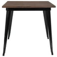 thumbnail image 4 of Flash Furniture Toby 31.5" Square Black Metal Indoor Table with Walnut Rustic Wood Top, 4 of 6