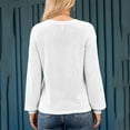 thumbnail image 2 of Maplenight Womens T Shirts Waffle V Neck Button Long Sleeve Lightweight Henley Tunic Tops Solid Loose Casual Pullover Blouses for Fall Winter, 2 of 5