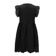 thumbnail image 4 of Ketyyh-chn99 Robe T-Shirt Femme Grande Taille Robe Maxi Manche à Volants Superposition Évasée Robe Mini Noir,P, 4 of 4