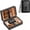 Black, variant on Leather Portable Travel Cigar Humidor Box, Cedar Wood Lining with Hygrometer & Detachable Humidifier, Holds 6 Cigars, Perfect for Outdoor Travel Business Trip