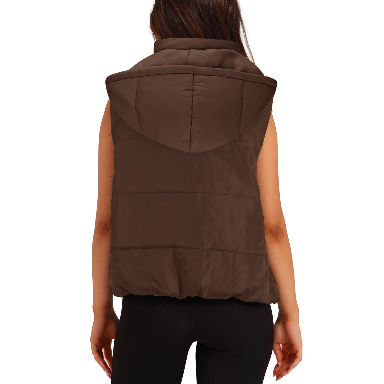 JUUYY Women's Puffer Vest Stand Collar Zip Up Sleeveless Padded