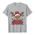 thumbnail image 4 of larppty Merry Christmas Shirts for Women Xmas Reindeer Shirt Top Short Sleeve Casual Graphic Print T Shirt (Light Gray, S), 4 of 4