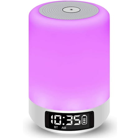 

Bedside Lamp With Bluetooth Speaker Touch Sensor Table Lamp Dimmable Warm White Light & Color Changing Rgb Alarm Clock & Hands Free Call Gifts For Women Men Teens Kids Children.