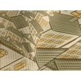thumbnail image 4 of Ambesonne Retro Quilted Bedspread Set 3 Pcs, Village Town Houses Roofs, Queen Size, Reseda Green Sand Brown, 4 of 5