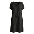 thumbnail image 4 of Horkkom T Shirt Dress Women Solid Color Short Sleeve Crew Neck Midi Dresses Summer Loose Casual Dresses, S-3XL, 4 of 8