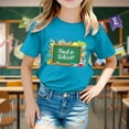thumbnail image 2 of LUOGENLI Cute Summer Tops for Girls 10-12 School Season Girls T Shirt Summer Kids Short Sleeve Tops Soft Comfortable Back to School Printed Fashion Daily Wear 11-12 Years, 2 of 5