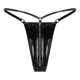 thumbnail image 2 of Lencería de látex de charol para mujer, ropa interior con efecto mojado, entrepierna con cremallera, espalda en T, tangas, cintura baja brillante, bragas abiertas en el trasero, 2 of 5