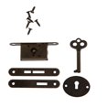 thumbnail image 1 of Cerraduras de cajón de metal antiguo con llave para guardarropa, caja de madera para joyería, gabinete, 1 of 5