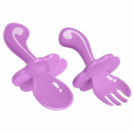 

[Big Clear!]F-B 2Pcs Kids Soft Feeding Spoon Kids Spoon Safety Tableware Infant Learning Spoons Kids Training Spoon And Fork Set